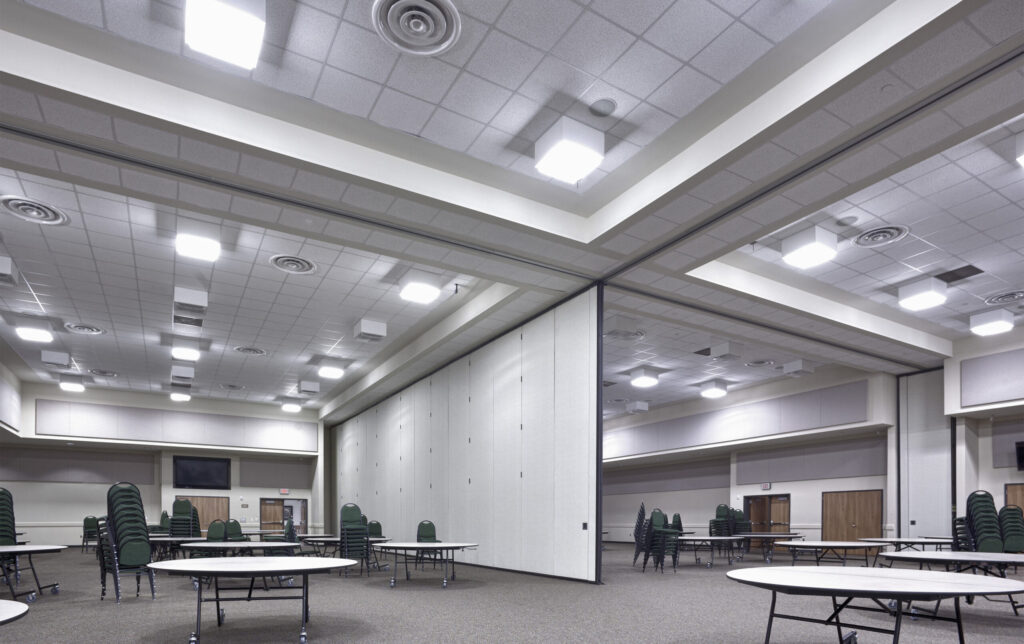 motorized, automatic wall set up reduced labor