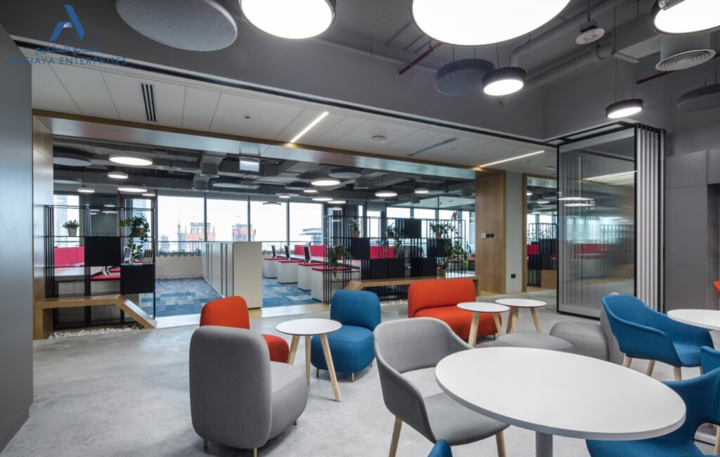 STELLA glass operable partitions stack neatly to enhance premier office spaces