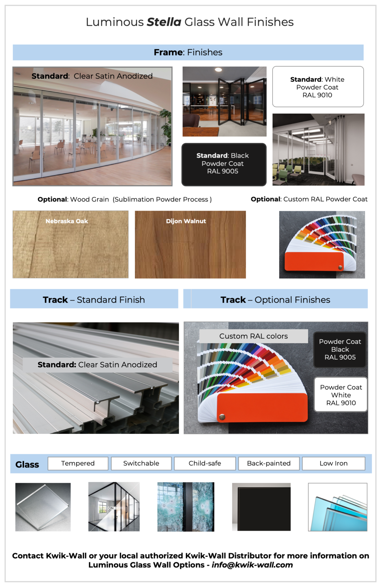 Glass Wall Systems Finishes - kwik-wall.com